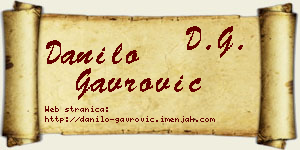 Danilo Gavrović vizit kartica